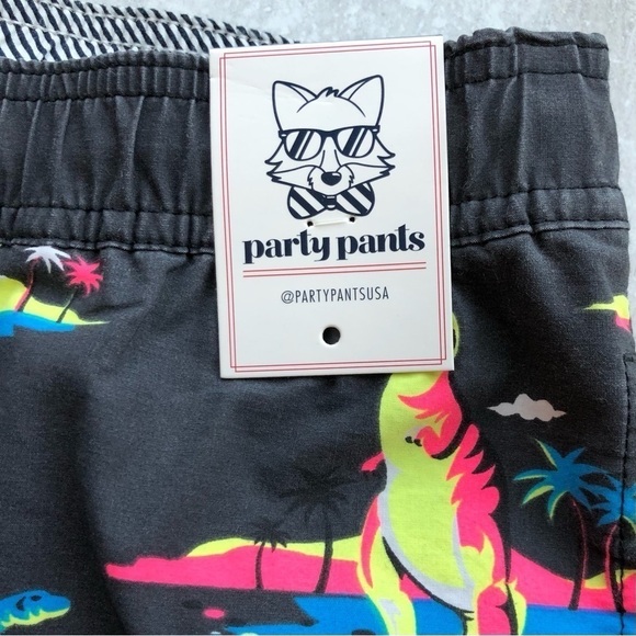 Party Pants Mens XXL Dinosaur Print 5 Inch Shorts - Picture 5 of 16